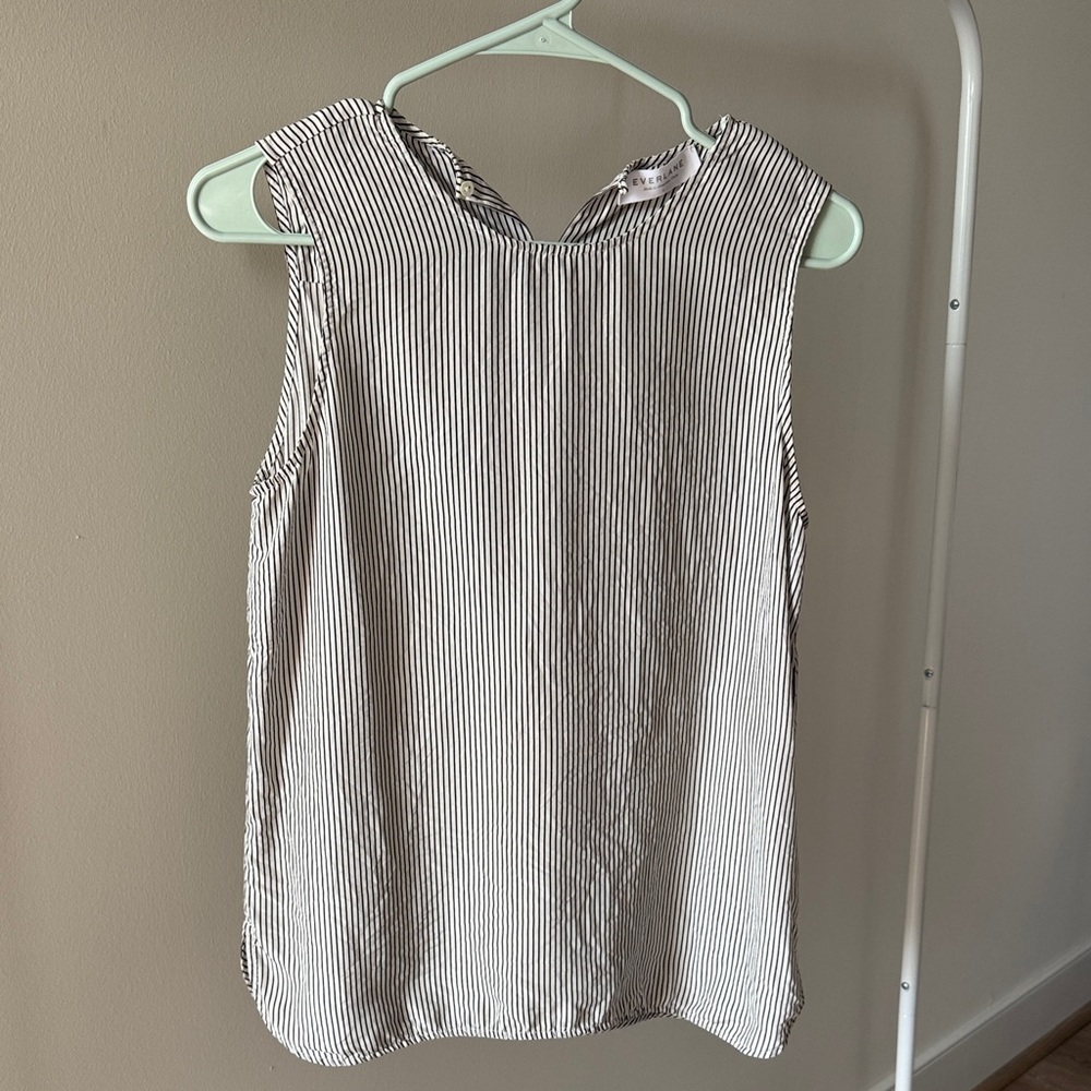 Everlane Striped Sleeveless Top - Black and White